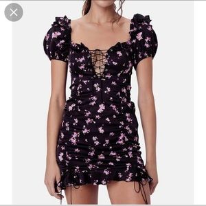 For Love and Lemons mini dress black & pink Size Medium